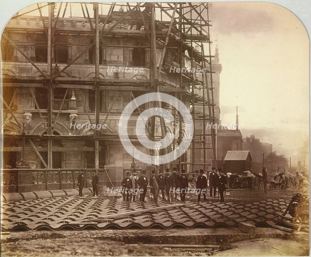 Holborn Viaduct under construction, Holborn, London, 1869. Artist: Henry Dixon