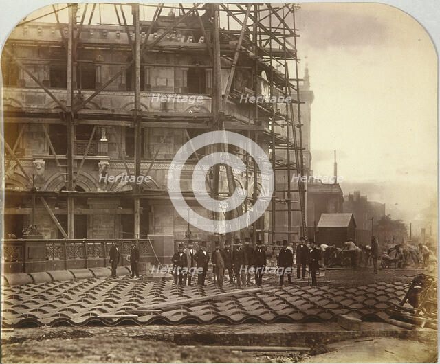Holborn Viaduct under construction, Holborn, London, 1869. Artist: Henry Dixon