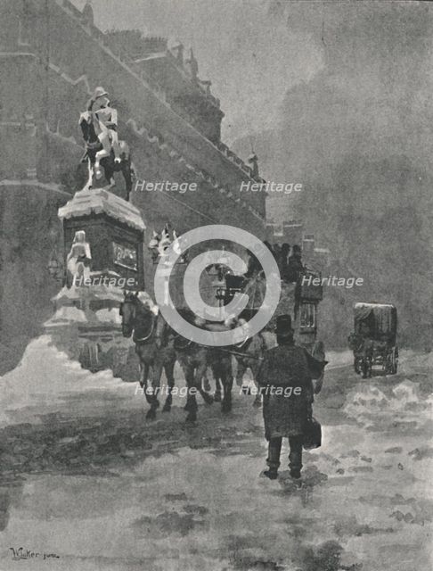 'Holborn Circus - A Winter's Morning, 1891. Creator: William Luker.