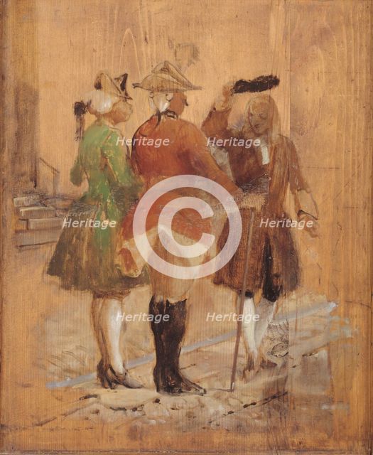 Holberg greets Jacob von Thyboe and Jean de France, 1825-1873. Creator: Wilhelm Marstrand.