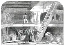 Hold of the "Cornelius Grinnell" Line-Ship, 1850. Creator: Unknown
