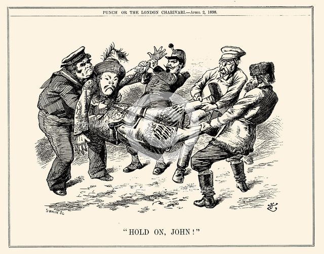 Hold On, John! Punch, 2 April 1898 Creator: John Tenniel.