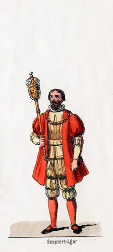 Holder of a sceptre, costume design for Shakespeare's play, Henry VIII, 19th century