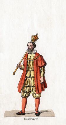 Holder of a sceptre, costume design for Shakespeare's play, Henry VIII, 19th century