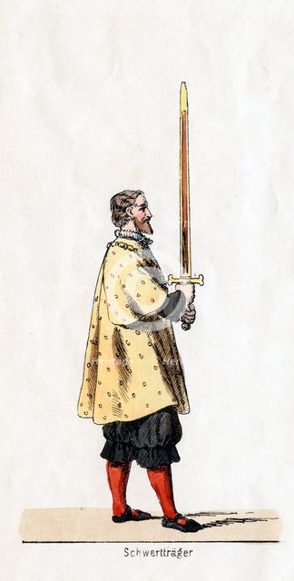 Holder of a sword, costume design for Shakespeare's play, Henry VIII, 19th century. Artist: Unknown