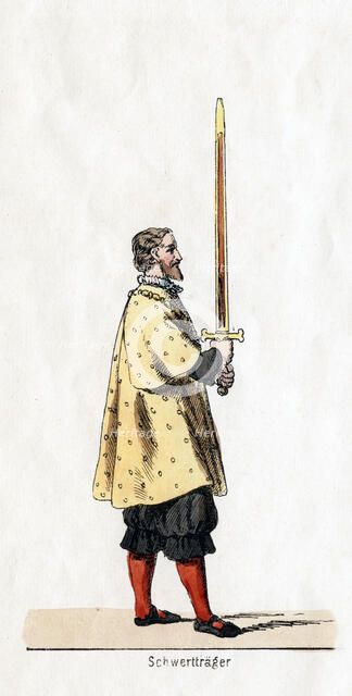 Holder of a sword, costume design for Shakespeare's play, Henry VIII, 19th century. Artist: Unknown