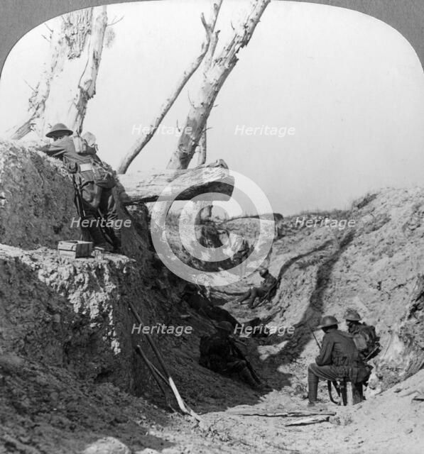 Holding the line at Dickebusch, Flanders, Belgium, World War I, 7 June 1917. Artist: Realistic Travels Publishers