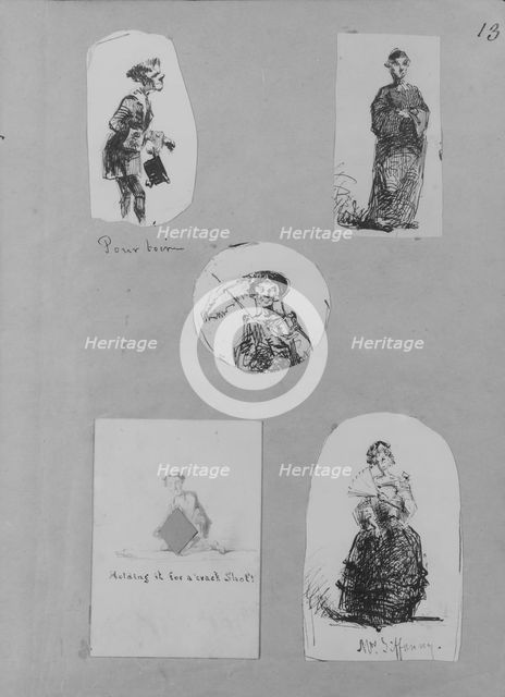 Holding it for a "Crack Shot!" (from Sketchbook), 1854-55. Creator: James Abbott McNeill Whistler.