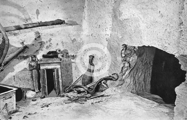 Hole made by robbers to gain admission to Tutankhamun's tomb, Egypt, 1933-1934. Artist: Unknown