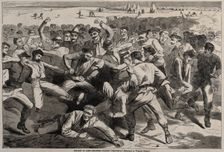 Holiday in Camp - Soldiers Playing "Foot-Ball", 1865. Creator: Winslow Homer (American, 1836-1910)