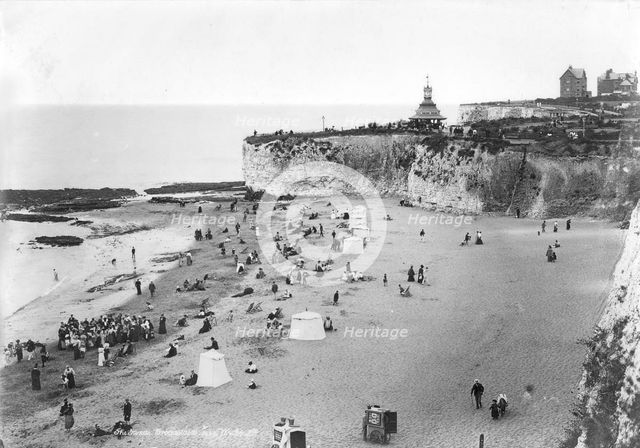 Holidaymakers on the beach at Broadstairs, Kent, 1890-1910. Artist: Unknown