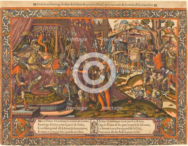 Holofernes Interrogating Achior, c. 1575. Creator: Unknown.