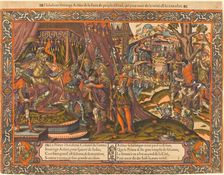 Holofernes Interrogating Achior, c. 1575. Creator: Unknown