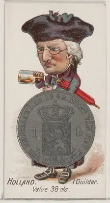 Holland, 1 Guilder, from the series Coins of All Nations (N72, variation 1) for Duke brand..., 1889. Creator: Unknown