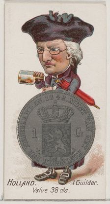Holland, 1 Guilder, from the series Coins of All Nations (N72, variation 1) for Duke brand..., 1889. Creator: Unknown