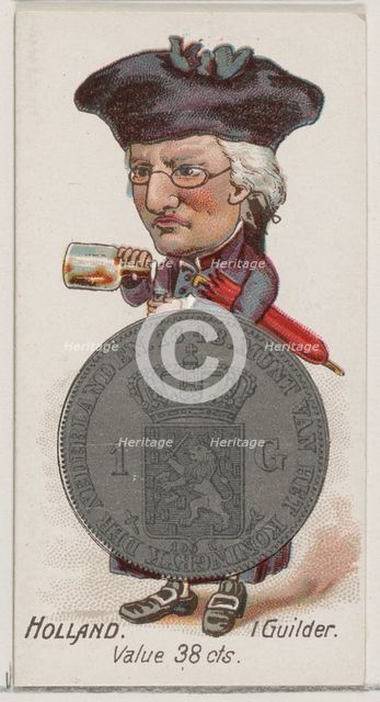 Holland, 1 Guilder, from the series Coins of All Nations (N72, variation 1) for Duke brand..., 1889. Creator: Unknown.