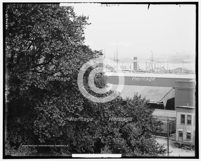 Holland American docks, Hoboken, N.J., between 1900 and 1915. Creator: Unknown.