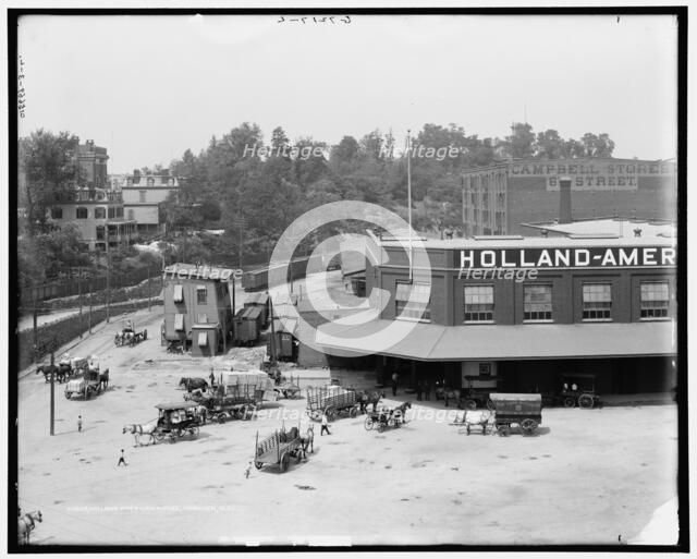 Holland American docks, Hoboken, N.J., between 1900 and 1915. Creator: Unknown.