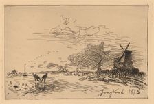 Holland Canal, near Rotterdam (Canal de Hollande, pres de Rotterdam (Hiver)), 1875. Creator: Johan Barthold Jongkind