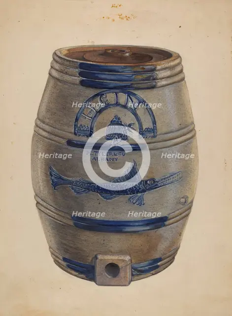 Holland Gin Keg, c. 1937. Creator: Bertha Stefano.