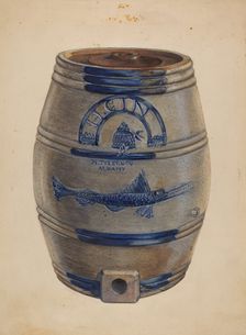 Holland Gin Keg, c. 1937. Creator: Bertha Stefano