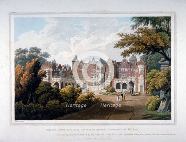 Holland House, Kensington, London, 1817.    Artist: Robert Havell