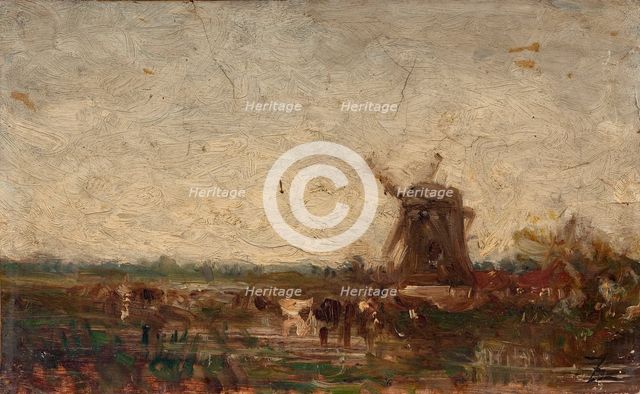 Hollande, le moulin, c.1853. Creator: Felix Francois Georges Philibert Ziem.