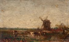 Hollande, le moulin, c.1853. Creator: Felix Francois Georges Philibert Ziem