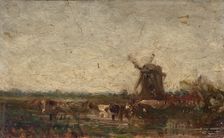 Hollande, le moulin, c.1853. Creator: Felix Francois Georges Philibert Ziem