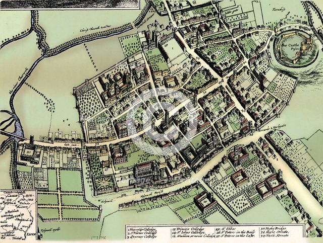 Hollar's plan of Oxford, c1643. Artist: Wenceslaus Hollar.