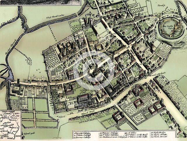 Hollar's plan of Oxford, c1643. Artist: Wenceslaus Hollar.