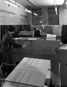 Hollerith data machine in an office at the Edgar Allen Steel Co, Sheffield, South Yorkshire, 1963. Creator: Michael Walters