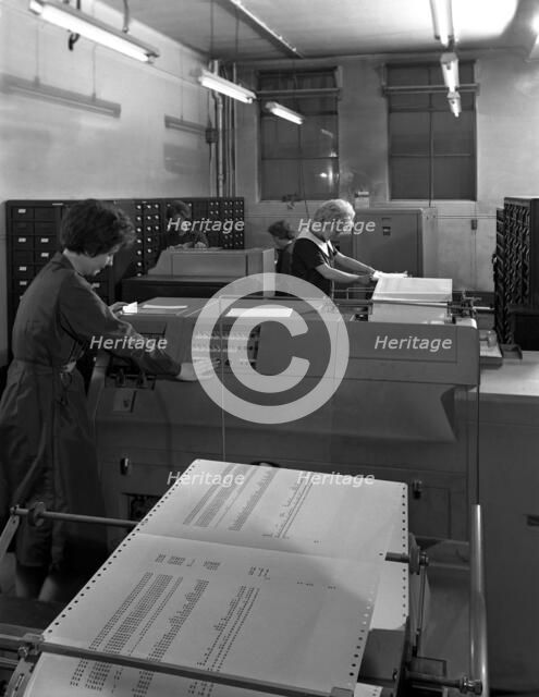 Hollerith data machine in an office at the Edgar Allen Steel Co, Sheffield, South Yorkshire, 1963. Artist: Michael Walters