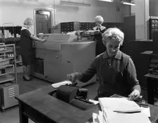 Hollerith data machine in an office at the Edgar Allen Steel Co, Sheffield, South Yorkshire, 1963. Creator: Michael Walters