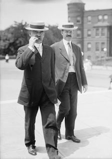 Hollis, Henry F. Senator from New Hampshire, 1913-1919, Right, with Senator Saulsbury, 1913. Creator: Harris & Ewing