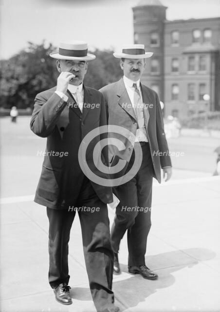 Hollis, Henry F. Senator from New Hampshire, 1913-1919, Right, with Senator Saulsbury, 1913. Creator: Harris & Ewing.