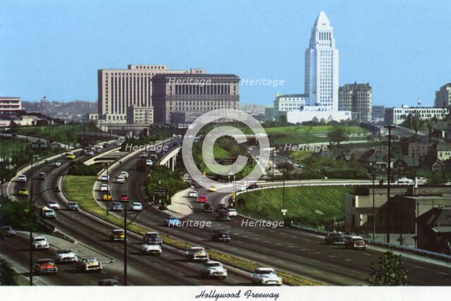 Hollywood Freeway, Los Angeles, California, USA, 1970. Artist: Unknown