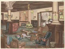 Hollywood Hotel Lobby, 1902, c. 1946. Creator: Perkins Harnly