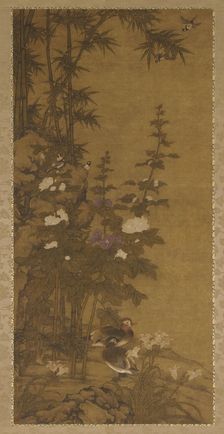 Hollyhocks and Ducks, 16th century. Creator: Unknown