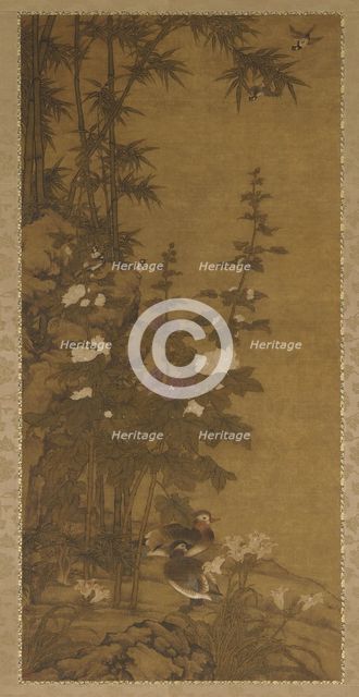 Hollyhocks and Ducks, 16th century. Creator: Unknown.