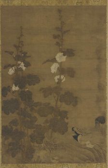 Hollyhocks and Ducks, Ming dynasty, 1368-1644. Creator: Unknown