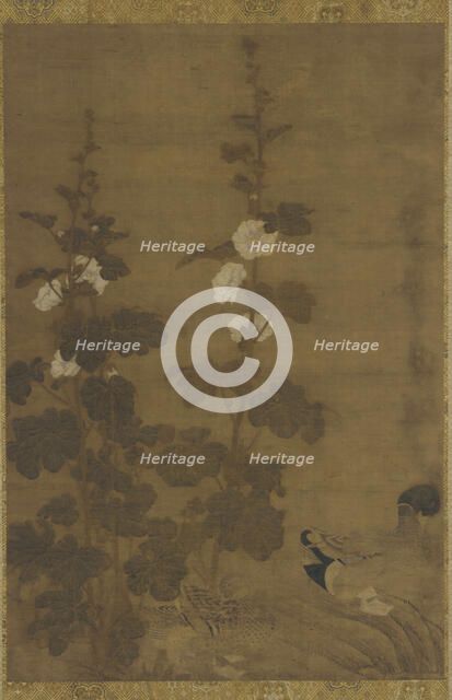 Hollyhocks and Ducks, Ming dynasty, 1368-1644. Creator: Unknown.