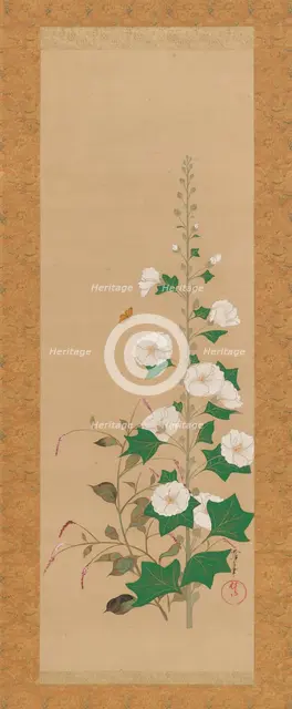 Hollyhocks and Prince’s-Feather Flowers, early 19th century. Creator: Sakai Oho.