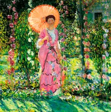Hollyhocks, c. 1912. Artist: Frieseke, Frederick Carl (1874-1939)