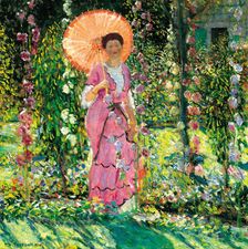 Hollyhocks, c. 1912. Artist: Frieseke, Frederick Carl (1874-1939)
