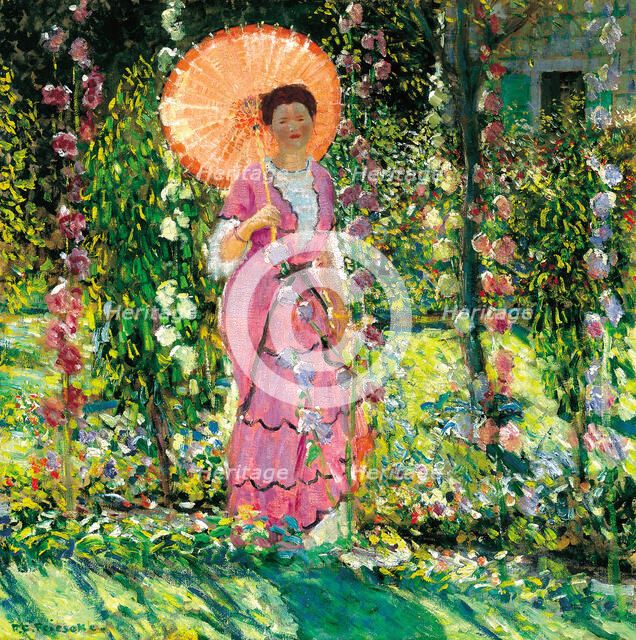 Hollyhocks, c. 1912. Artist: Frieseke, Frederick Carl (1874-1939)