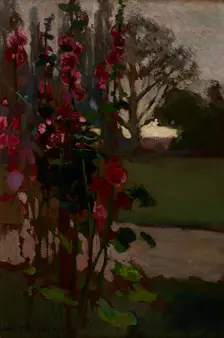 Hollyhocks-Polish Autumn, 1900. Creator: Jan Stanislawski