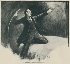 Holmes Lashed Furiously 1892. Artist: Sidney E Paget