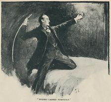 Holmes Lashed Furiously 1892. Artist: Sidney E Paget