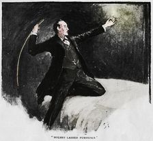 Holmes Lashed Furiously 1892. Artist: Sidney E Paget